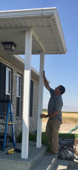 Brian installing new Porch Post covers free estimate