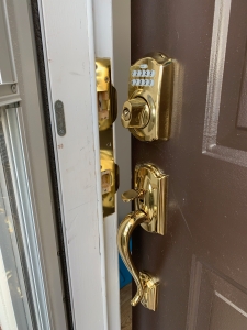 Security door locks installed