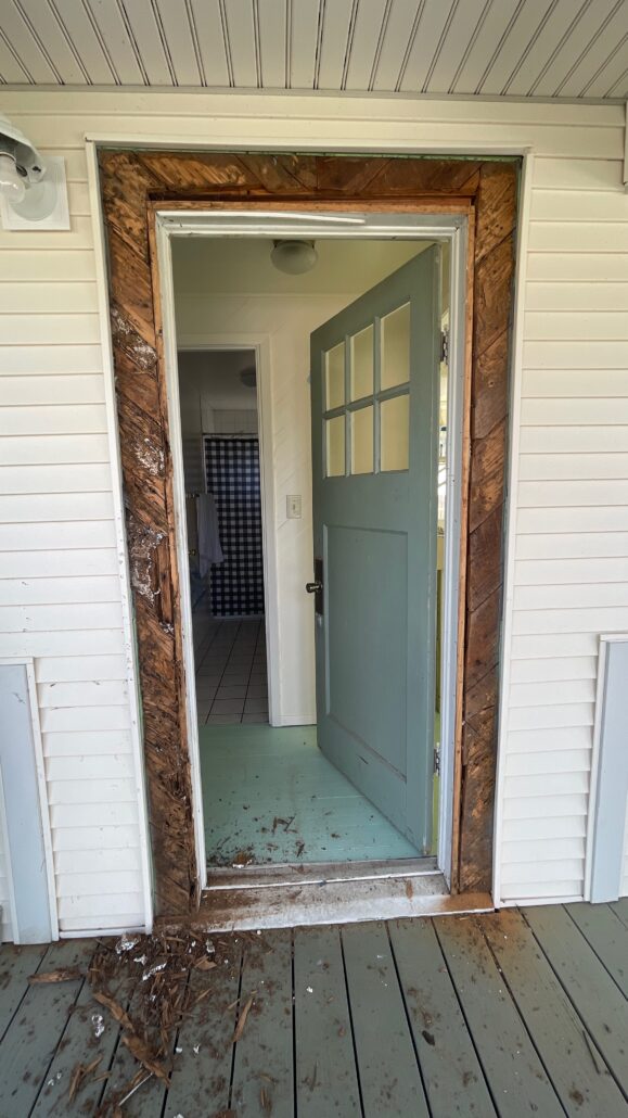 Wood rot in door frame